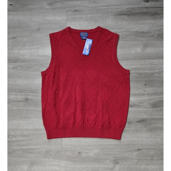 Pendleton 100% Virgin Lambs Wool V-Neck Sweater Vest Men's Size‎ Large Red - Picture 1 of 8